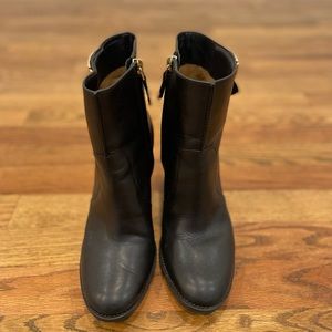 Tori Burch black leather bootie size 7.5; only worn once